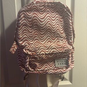 Billabong Red and White Wave Pattern Backpack